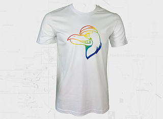 T-Shirt Rainbow weiss groß